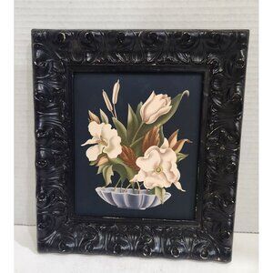 VTG 7 x 6 1940's Turner Mat Floral Picture in antique frame